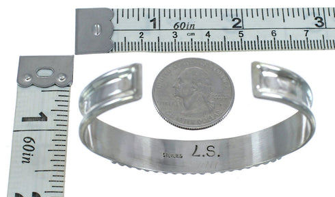 Opal Inlay Sterling Silver Zuni Indian Cuff Bracelet JX121944