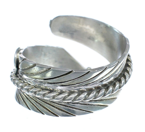 American Indian Authentic Sterling Silver Feather Ring Size 8-3/4 AX122037