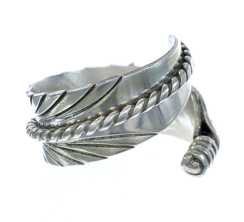 American Indian Authentic Sterling Silver Feather Ring Size 10-1/4 AX122041