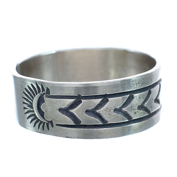 Navajo Authentic Sterling Silver Band Ring Size 13-1/4 AX121942