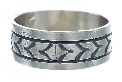 Navajo Authentic Sterling Silver Band Ring Size 13-1/4 AX121942