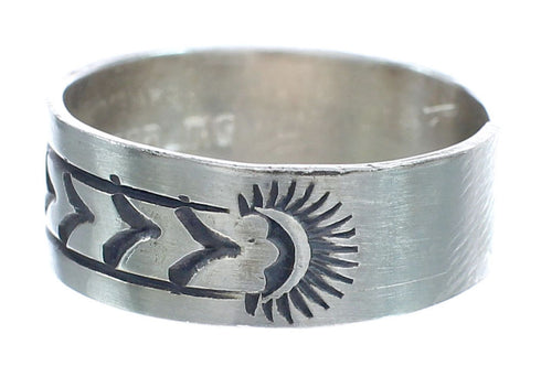 Navajo Authentic Sterling Silver Band Ring Size 13-1/4 AX121942