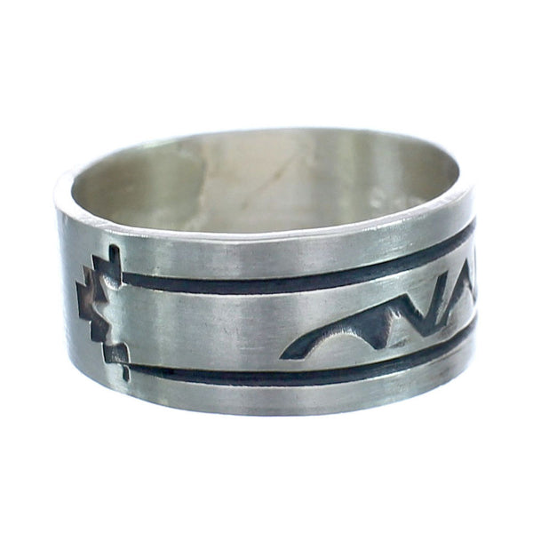 Navajo Authentic Sterling Silver Band Ring Size 9-1/4 AX121956