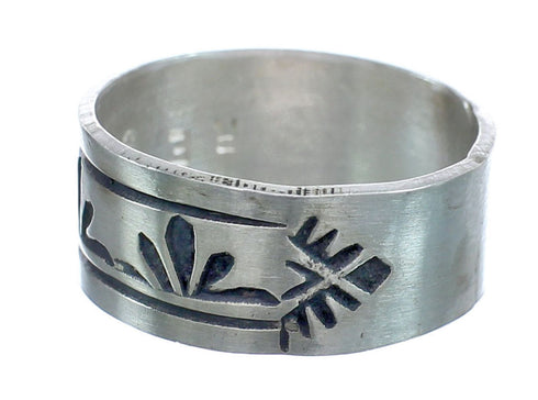 Navajo Authentic Sterling Silver Band Ring Size 9-1/4 AX121972