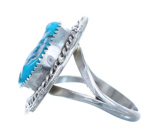 Native American Navajo Sterling Silver Turquoise Ring Size 8-1/4 JX122191