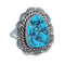 Native American Navajo Sterling Silver Turquoise Ring Size 8-1/4 JX122193