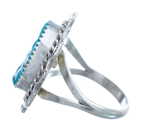 Native American Navajo Sterling Silver Turquoise Ring Size 8-1/4 JX122193