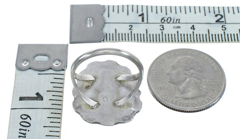 Native American Navajo Sterling Silver Turquoise Ring Size 8-1/4 JX122193