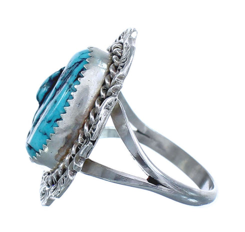 Native American Navajo Sterling Silver Turquoise Ring Size 8-1/4 JX122194