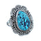 Native American Navajo Sterling Silver Turquoise Ring Size 7-1/4 JX122195