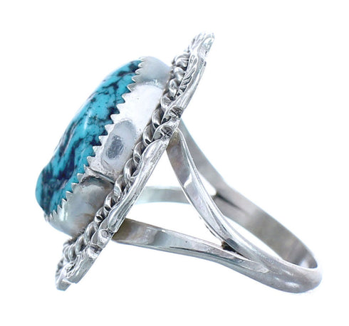 Native American Navajo Sterling Silver Turquoise Ring Size 7-1/4 JX122195