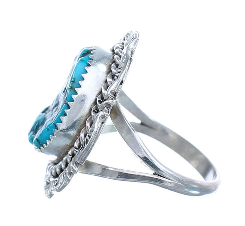 Native American Navajo Sterling Silver Turquoise Ring Size 8-1/2 JX122200