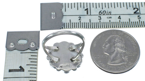 Native American Authentic Sterling Silver Turquoise Ring Size 6-3/4 JX122167