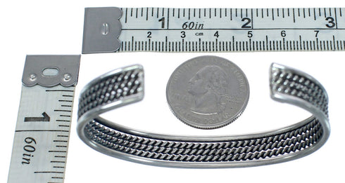 Authentic Sterling Silver Native American Cuff Bracelet AX122658