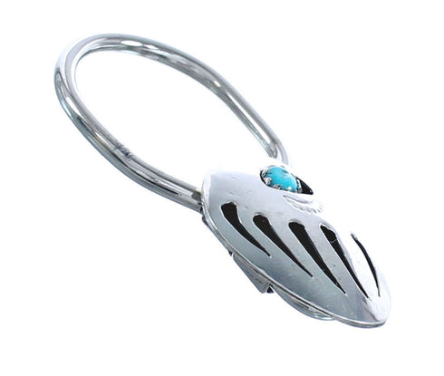 Navajo Bear Paw Turquoise Sterling Silver Key Chain AX122718