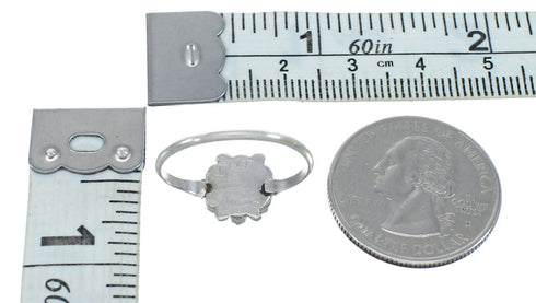 Native American Zuni Authentic Sterling Silver Turquoise Ring Size 8 JX122433