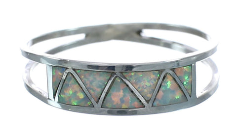 Native American Zuni Authentic Sterling Silver Opal Ring Size 10-1/4 JX122472