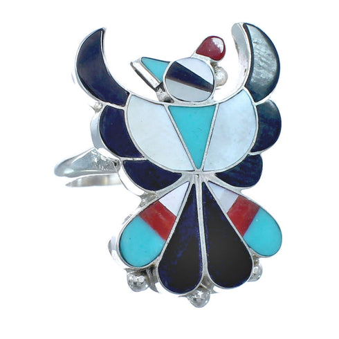 Multicolor Thunderbird Sterling Silver Zuni Ring Size 5-3/4 JX122322