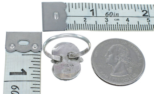 Zuni Turquoise Authentic Sterling Silver Snake Ring Size 8-1/2 JX122501