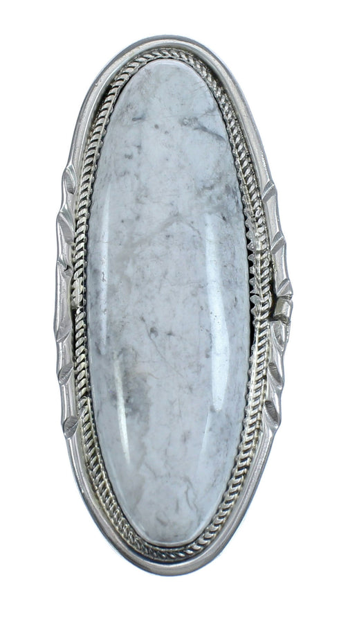 Native American Howlite Authentic Sterling Silver Ring Size 8-1/2 JX122711