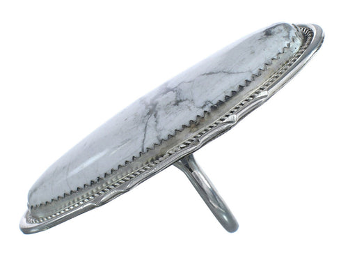 Native American Howlite Authentic Sterling Silver Ring Size 8-3/4 JX122716