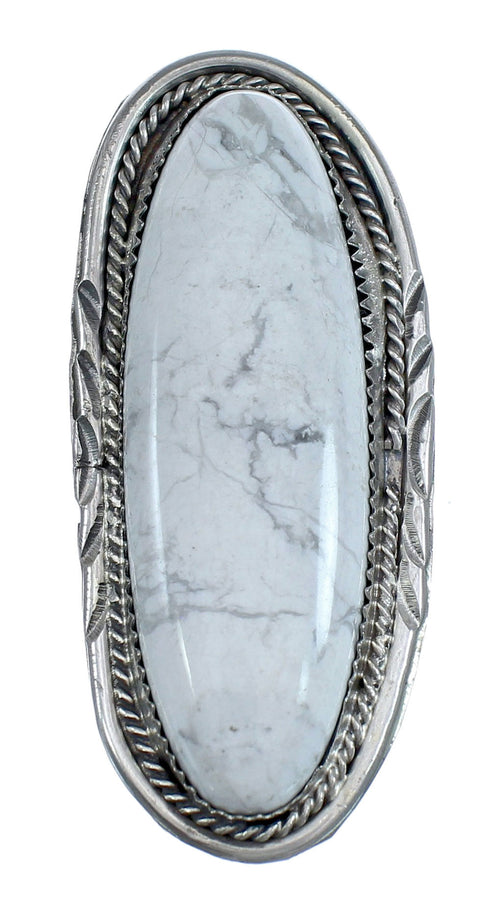 Native American Howlite Authentic Sterling Silver Ring Size 8-3/4 JX122717