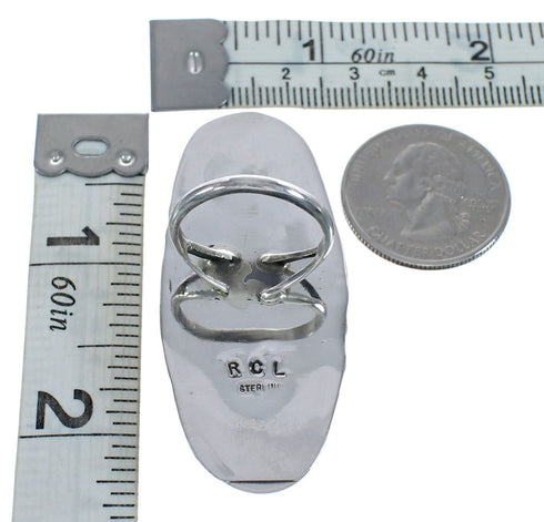 Native American Howlite Authentic Sterling Silver Ring Size 8-3/4 JX122717