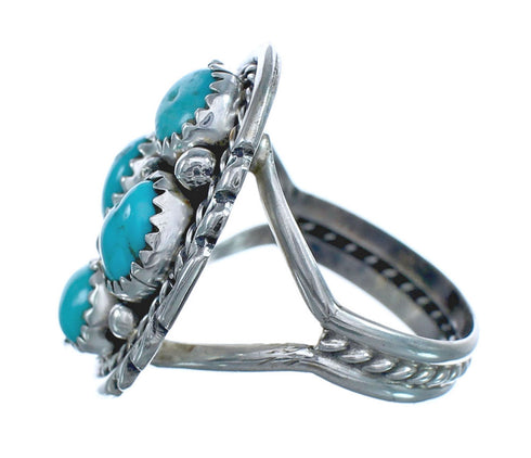 Native American Navajo Turquoise Sterling Silver Ring Size 7 JX122560