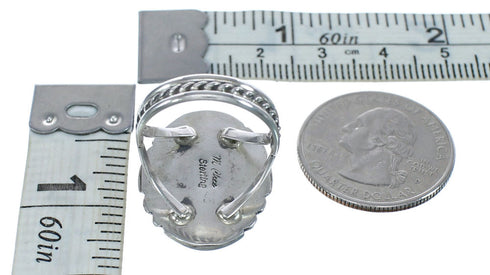 Native American Navajo Turquoise Sterling Silver Ring Size 7 JX122560