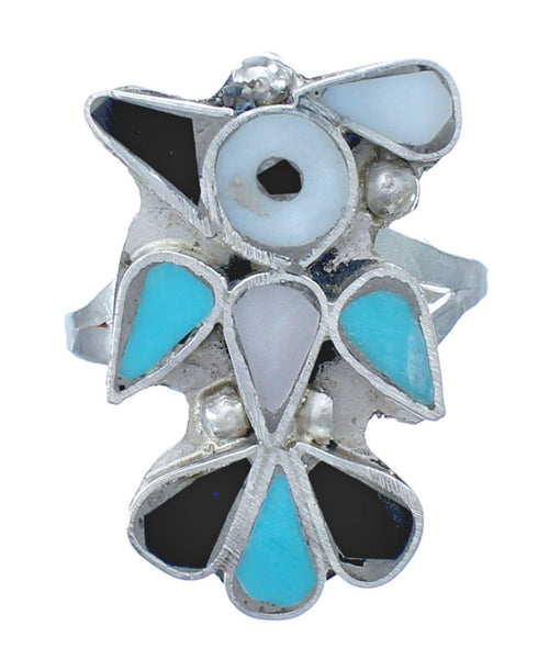Thunderbird Zuni Multicolor And Sterling Silver Ring Size 7 AX122518