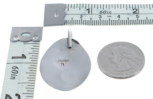 Native American Navajo Bear Paw Sterling Silver Turquoise Pendant NN20487