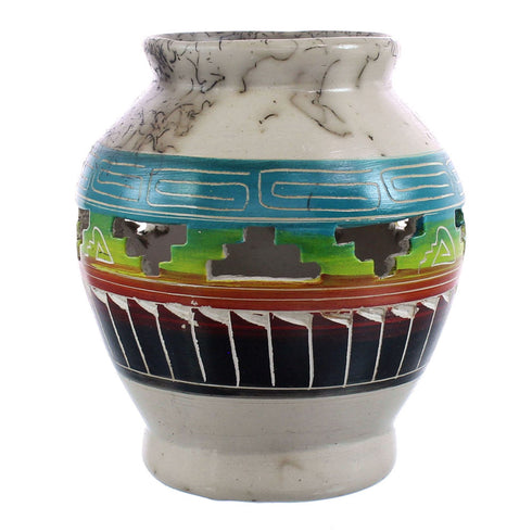 Navajo Horse Hair Pottery Native American Hand Crafted Pot JX122942