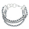 Native American 3-Strand Sterling Silver Bead Bracelet JX122963