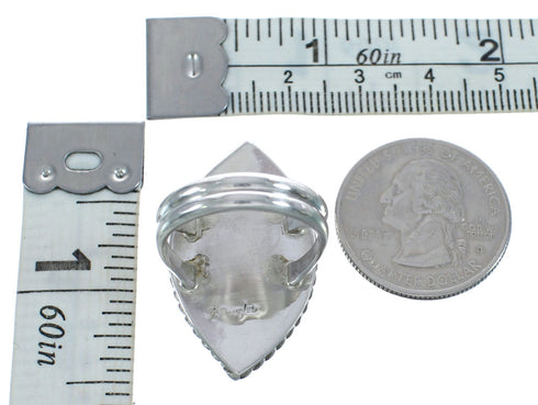 Native American Sterling Silver Multicolor Inlay Ring Size 7-1/2 AX123158