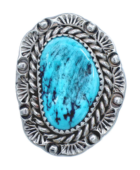 Navajo Turquoise Sterling Silver Ring Size 7-1/2 AX123120