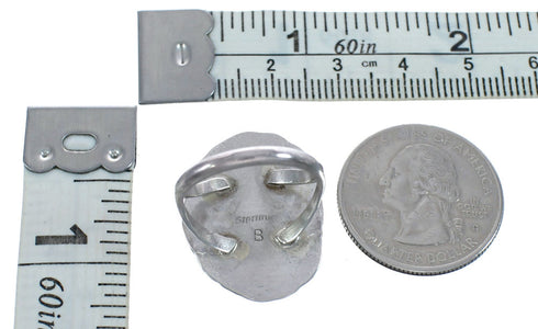 Navajo Turquoise Sterling Silver Ring Size 7-1/2 AX123120