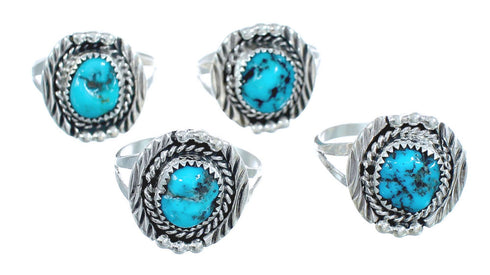 Turquoise Navajo Genuine Sterling Silver Ring Size 7-3/4 AX123147