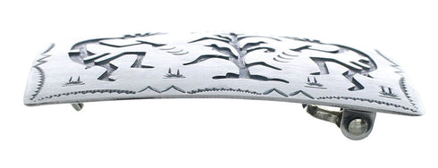 Native American Navajo Sterling Silver Kokopelli Corn Belt Buckle JX123059