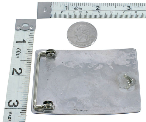 Native American Navajo Sterling Silver Kokopelli Corn Belt Buckle JX123059