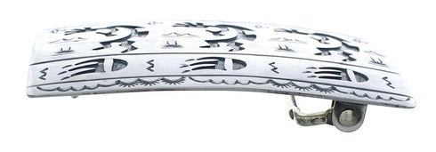 Native American Navajo Sterling Silver Kokopelli Bear Paw Belt Buckle JX123064