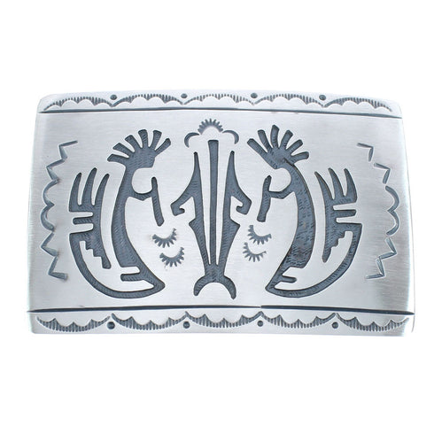 Native American Navajo Sterling Silver Kokopelli Belt Buckle JX123068