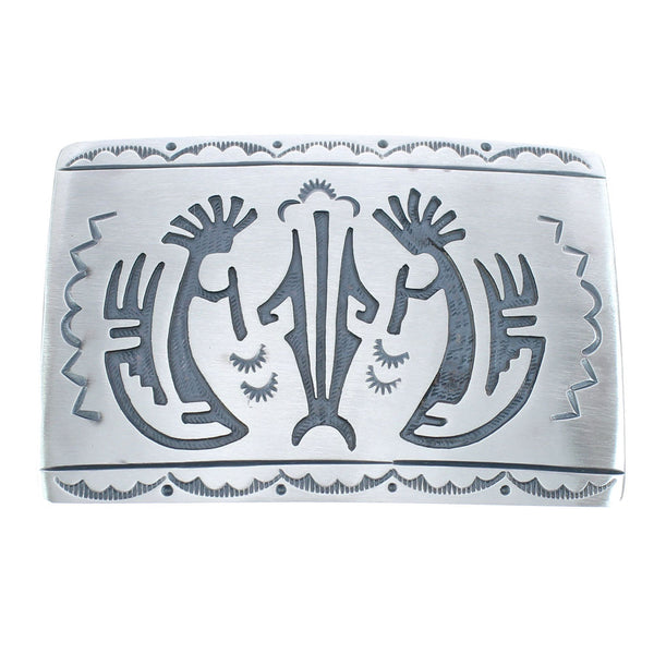 Native American Navajo Sterling Silver Kokopelli Belt Buckle JX123068