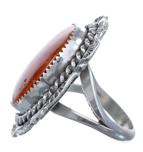 Native American Oyster Shell Genuine Sterling Silver Ring Size 8-1/4 AX123345