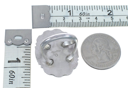 Native American Oyster Shell Genuine Sterling Silver Ring Size 8-1/4 AX123345