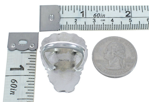 Native American Oyster Shell Genuine Sterling Silver Ring Size 8-1/4 AX123347