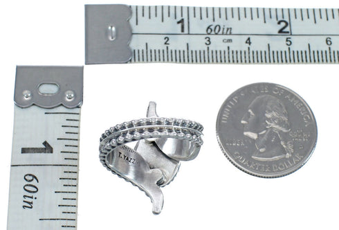 Native American Blue Opal Sterling Silver Ring Size 6 AX123333