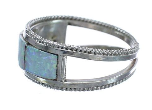 Native American Zuni Opal Sterling Silver Ring Size 9 AX123315