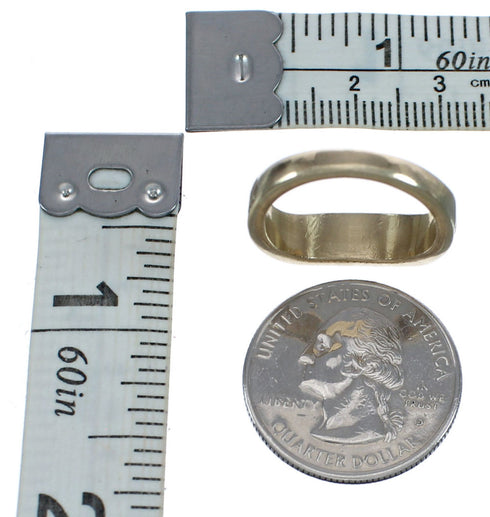 Multicolor Sterling Silver 14K Gold Navajo Ring Size 7-3/4 AX123633