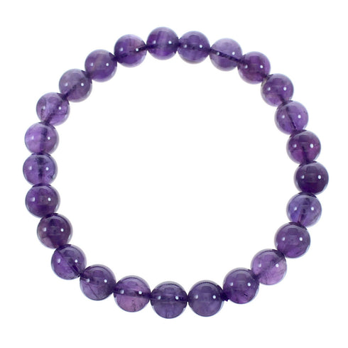 Native American Amethyst Stretch Bead Bracelet JX123414