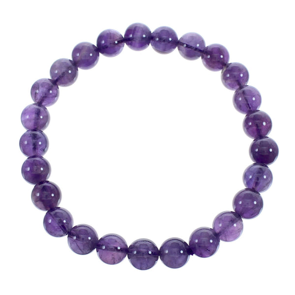 Native American Amethyst Stretch Bead Bracelet JX123414